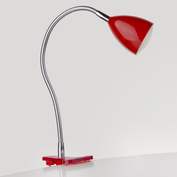 Настольная лампа на гибкой ножке на прищепке красная MTL-22 1.8W RED | Зображення 1