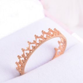 Женское кольцо корона из красного золота 21