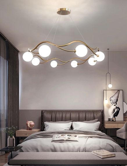 Люстра підвісна на 8 лампочок 26857 Латунь 40-140х65х65 см.