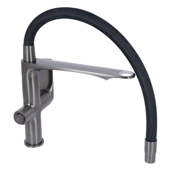 Змішувач для кухні Qtap Vlasta New з гнучким виливом з підключенням для питної води QTVLA364GMB45649 Gunmetal Black PVD | Зображення 4