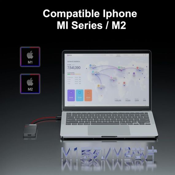 Док-станція 7-в-1, USB-C хаб з HDMI 4K, USB 3.0, кардрідерами SD/TF, PD зарядкою 100W, чорний, HUB Type-C PD 100 Вт | Зображення 6