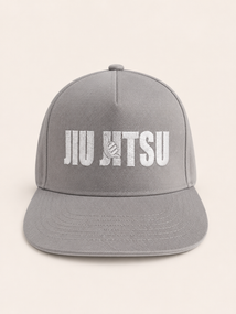 Сіра бейсболка TM KINTAYO з вишивкою JIU JITSU/ДЖИУ ДЖИТСУ, з прямим козирком