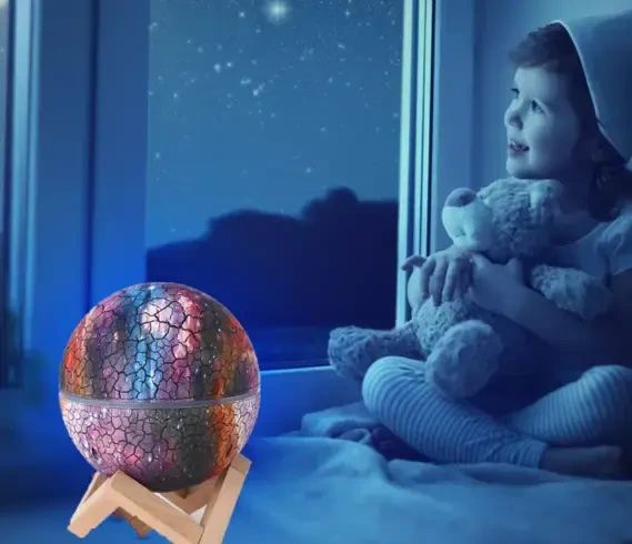 Проектор - нічник з колонкою та мелодіями для сну на поставці "Планета" k880 проектор зоряного неба | Зображення 1