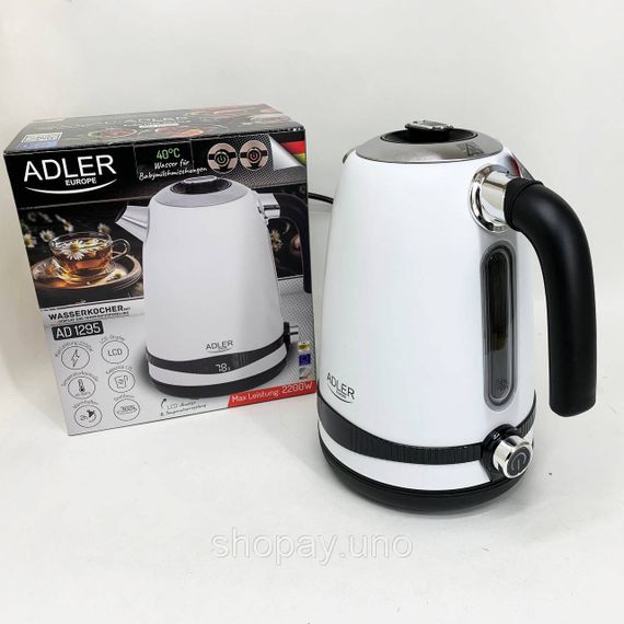 Електричний чайник з індикатором живлення Adler AD 1295w 1.7л 1850Вт, Надійний електричний чайник UH-11 | Зображення 8