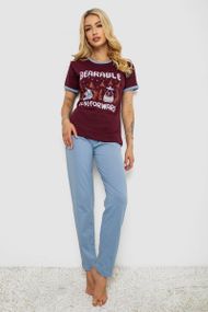 Пижама женская с принтом  -уценка, цвет бордовый, 243R30018-U