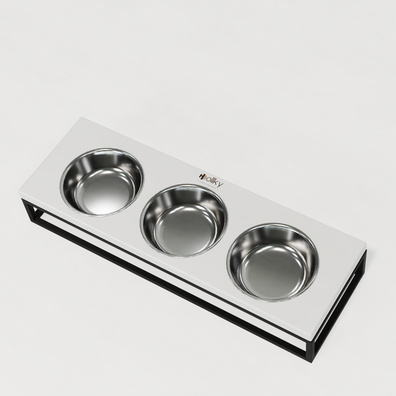 Миски на подставке для котов и маленьких собак Hollky Base Bar (3 × 0,45 л) Bar-54187-BLWH | Зображення 4
