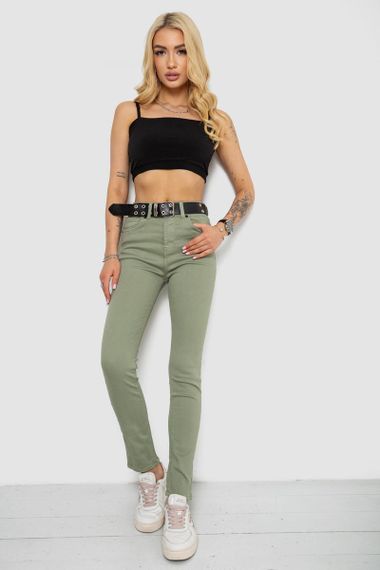 Джинси жіночі Skinny Американки, колір оливковий, 182R00252 | Зображення 1