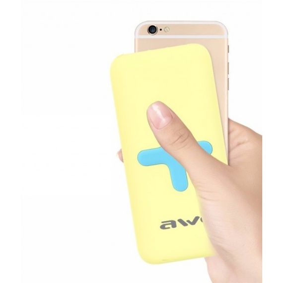 Power Bank AWEI P98K (Бездротова зарядка) 8000 mAh. Колір: жовтий | Зображення 3