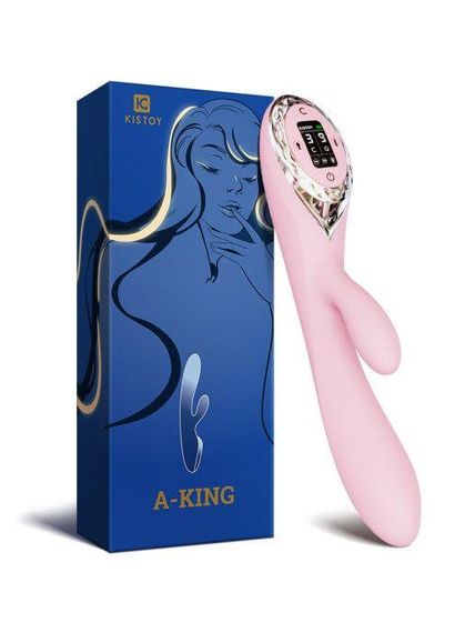 Вибратор-кролик с надувающейся головкой KISTOY A-King, LED-экран sexstyle | Зображення 4