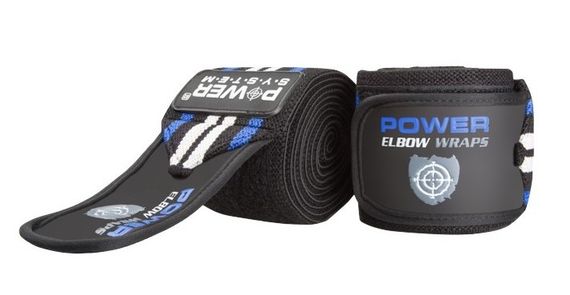 Бинти на лікоть Power System PS-3600 Elbow Wraps Blue/Black (пара) | Зображення 1