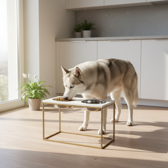 Миски на подставке для больших собак Hollky Base XL40 (2 × 1,8 л) BXL40-522640-GLWH | Зображення 1