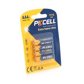 Батарейка солевая PKCELL 1.5V AAA/R03.4 штуки в блистере цена по блистеру