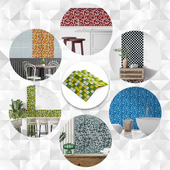 Мозаїка з декоративного скла 298х298х4,5мм Жовто-зелена SW-00002362 | Зображення 5