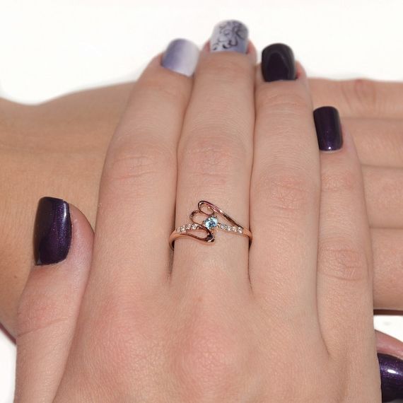 Кольцо из красного золота с топазом 20 | Зображення 1