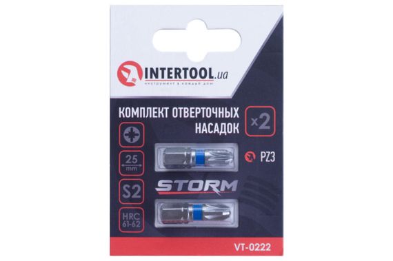 Бита Intertool - PZ3 x 25 мм Storm (2 шт.) (VT-0222) | Зображення 2