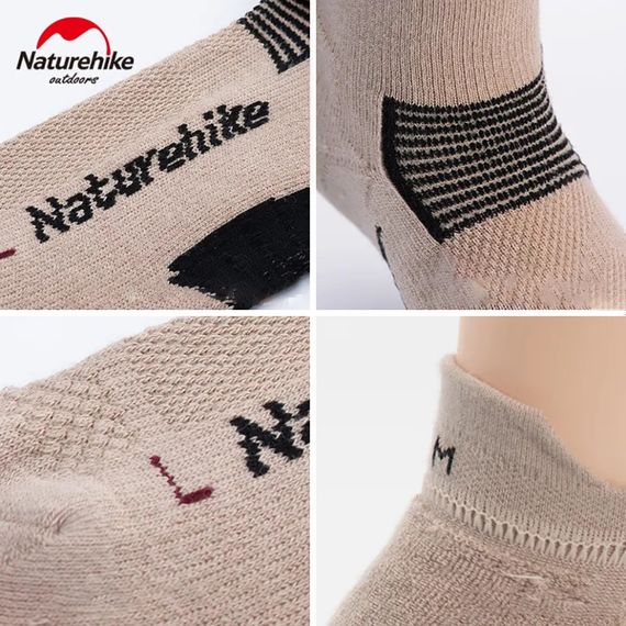 Шкарпетки низькі Naturehike NH21FS014, 2 пари (бежеві, чорні), розмір М | Зображення 1