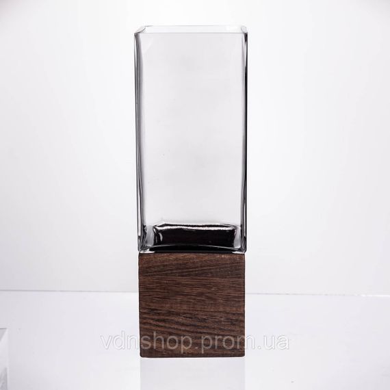 Ваза для квітів квадратна скляна 10×10×30 (см) декоративна HP-19-160-4 | Зображення 1