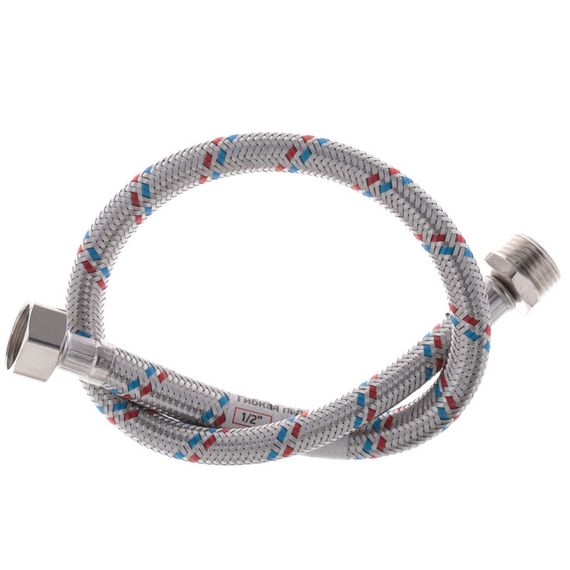 Гнучкий шланг для підключення води гайка 1/2'' - Штуцер 1/2'' (50 см) Zerix (ZX1562) | Зображення 2