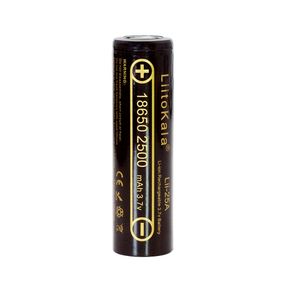 Акумулятор 18650 Li-Ion LiitoKala Lii-25A, 2500mah (2450-2650mah), 3.7V (2.75-4.2V), Black, PVC BOX Q2,  цiна за 1 шт