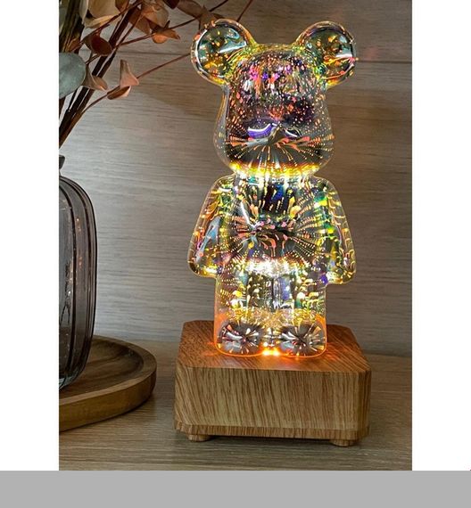 Ночник 3D Bearbrick Мишка KX197 8 кольорів RGB+Тепле світло (47075-KX197_410)
