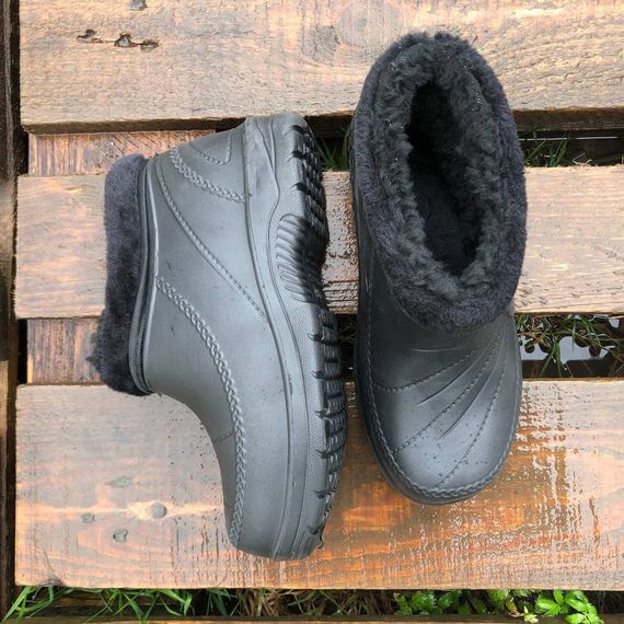 Калоші утеплені чорного кольору 37р 22см, Утеплені валянки жіночі, Вовняні валянки жіночі OH-78