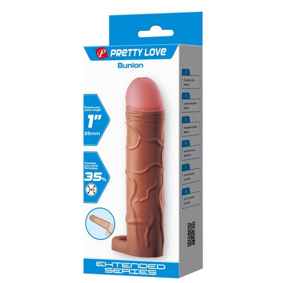 Подовжуюча насадка презерватив Pretty Love - Bunion 1" Brown, BI-026253-1 Sex Aura | Зображення 9