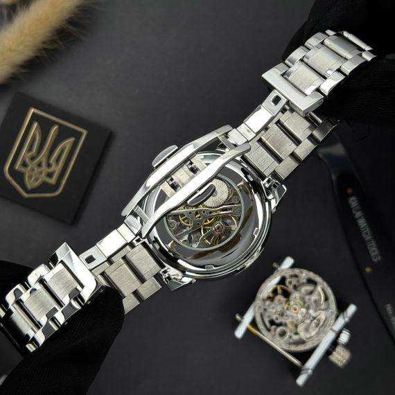Класичний чоловічий годинник Awarder 022 Silver-White Mechanic Metall Не Забуду Дім | Зображення 9
