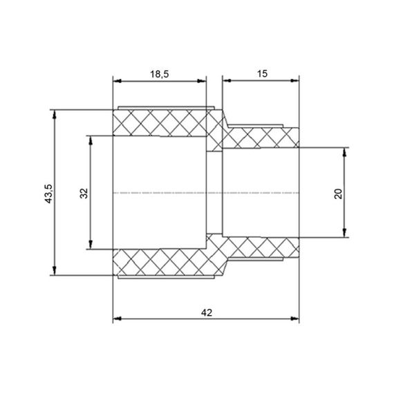 Муфта PPR Blue Ocean 32х20 редукційна SD00006348 | Зображення 1