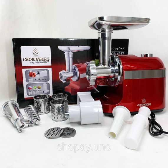 Мясорубка Электрическая шнековая Crownberg CB-4217 3800Вт | Зображення 1