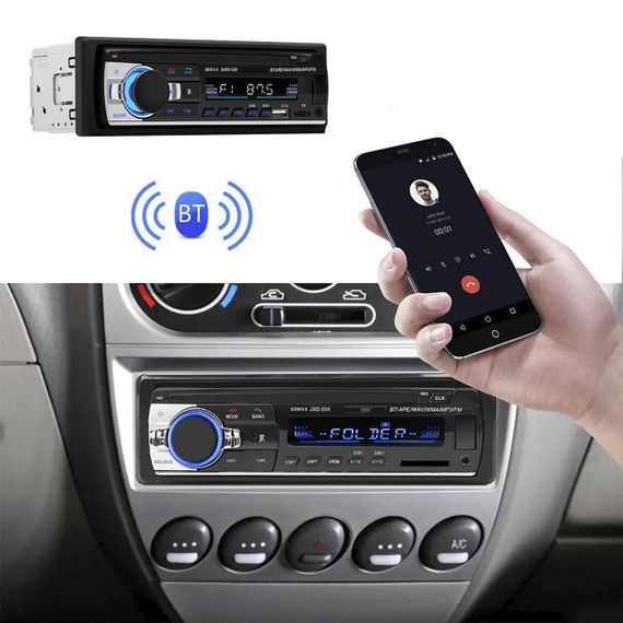 Автомагнітола з Bluetooth, 1DIN, MP3-SA-520 ISO / Магнітола з LED підсвіткою в авто / Магнітофон в машину | Зображення 6