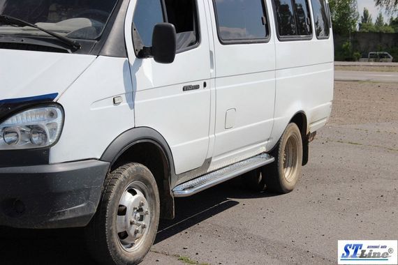 Боковые пороги KB001 (нерж) 60 мм для Газель, соболь | Зображення 3