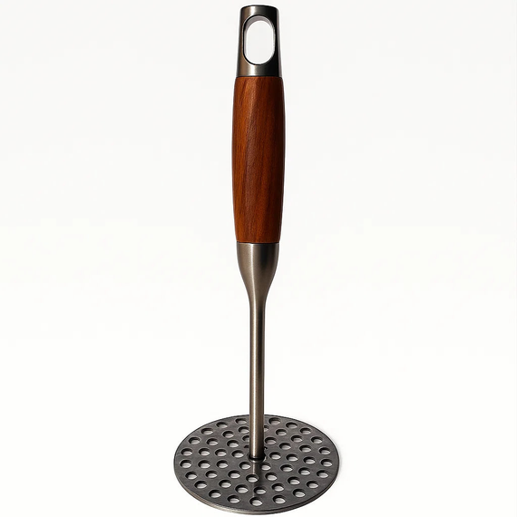 Картоплем'ялка для пюре 26 (см) толкушка для картоплі з нержавіючої сталі з дерев'яною ручкою HP-8-59