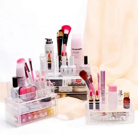 УЦЕНКА! Органайзер-стойка для косметики с 4 ящичками Cosmetic Storage Box (Повреждение корпуса 3055) | Зображення 3