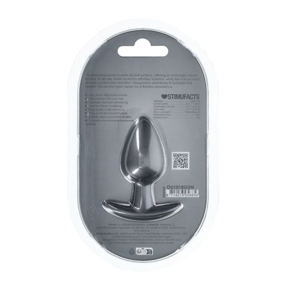 Анальна пробка Smooth Silicone Anal Plug - Medium - 3.1 / 7,9 cm - Gunmetal | Зображення 3