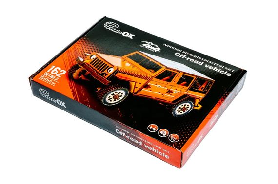 Конструктор Арт-25162 "Джип Wrangler" дерев'яний, розмір 25х11х11 см PuzzleOk | Зображення 4