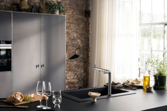 Змішувач для кухні Hansgrohe Aqittura M91, довж.виливу - 285мм, поворотний, 1важіль, FilterSystem 240, під сталь (76804800) | Зображення 1