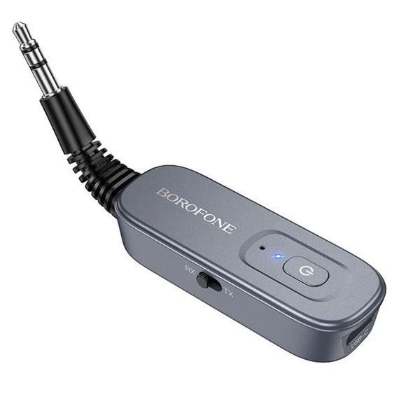 Bluetooth AUX аудио ресивер/трансмиттер Borofone BC51 Clear way Metal gray | Зображення 3