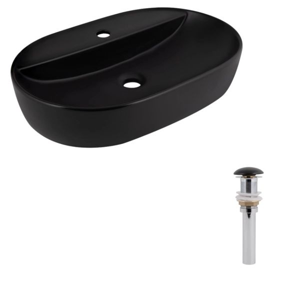 Раковина накладная Qtap Scorpio 600x400x120 Matt Black с донным клапаном QT142203MBMBN48469 | Зображення 3