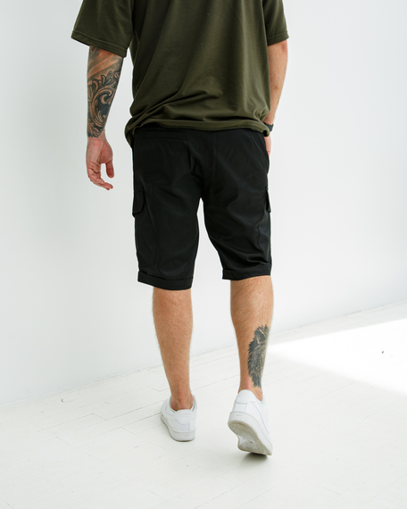 Мужские шорты-карго с пятью карманами BD0005 цвет черный, размер XL | Зображення 3