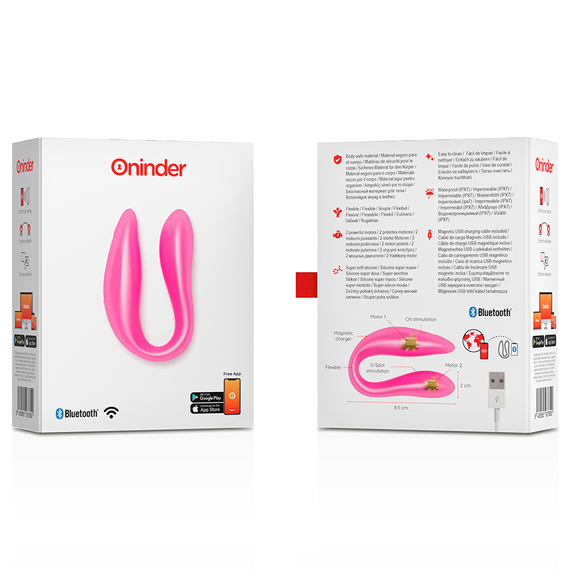 Смарт вібратор для пар DOUBLE PLEASURE, рожевий Oninder (Іспанія) Sex Aura | Зображення 4