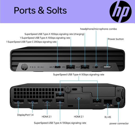 Комп&#039;ютер персональний неттоп HP Pro 400-G9 Mini 884V0EA | Зображення 5