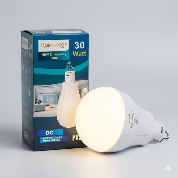 Аккумуляторная LED лампа для кемпинга Rainberg P921 30W (1500 Lm, 2x18650) — Подвесной аварийный светильник с USB зарядкой | Зображення 1