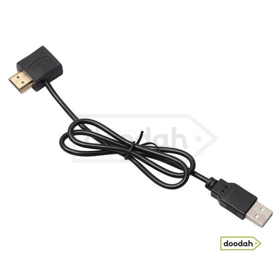 Кабель / перехідник HDMI M/F 2.0 19 Pin - USB  - 50 см Asdomo | Зображення 1