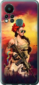 Чехол на Infinix Hot 11S Украинка с оружием "5316u-2757-17620"