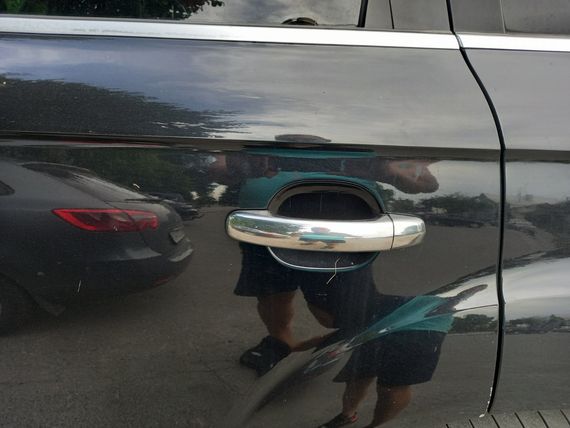 Накладки на ручки (4 шт., Нерж.) 2009-2014, Carmos, під кнопку для Ауди Q7 рр | Зображення 1