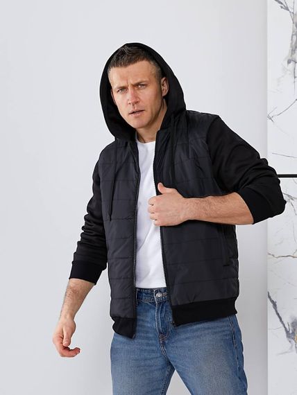 Мужская легкая весенняя куртка-бомбер утепленный VL056 цвет черный, размер 54/56 | Зображення 3