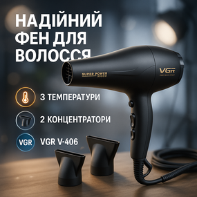 Профессиональный фен для укладки волос с насадкой, Функциональная щетка для сушки WD-81
