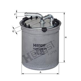 Фильтр топливный Skoda Fabia/Rapid/Roomster / VW Polo 1.4/1.6 TDI 05-, Hengst, H281WK01,