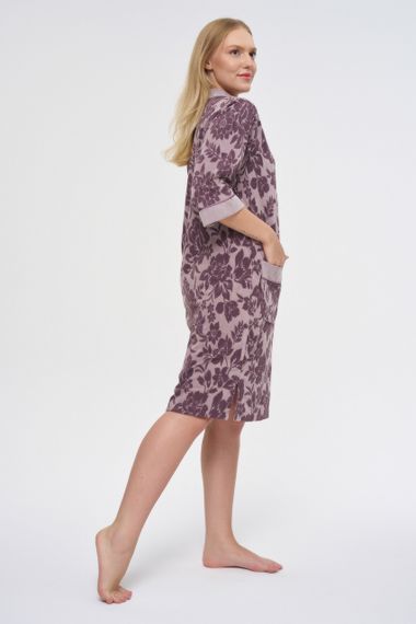 Жіночий халат Nusa 0505 на блискавці, фіолетовий 3XL | Зображення 5