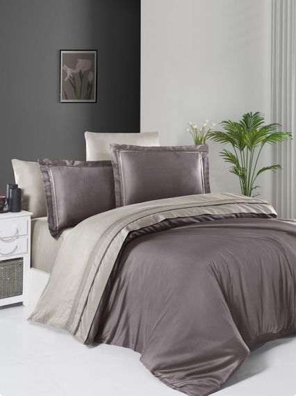 Постільна білизна First Choice Deluxe Satin 200 х 220 см Serenity Lilac-Beige